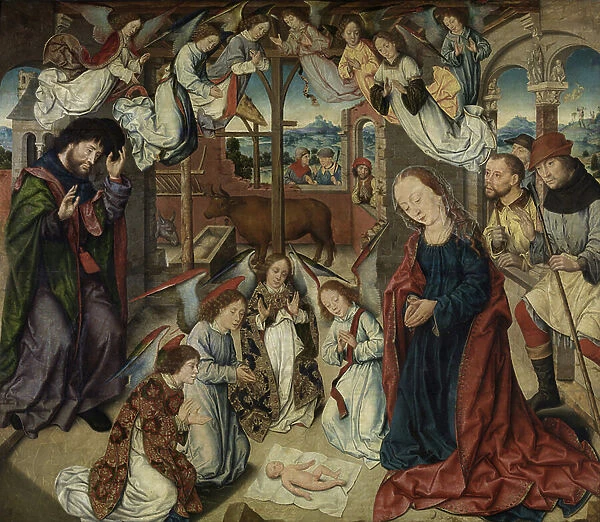 The Adoration of the Shepherds (oil on panel)