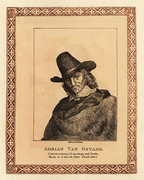 Adriaen van Ostade, Dutch Golden Age painter. 1817 (etching)