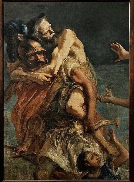 Aeneas, Anchises and Ascanius, c. 1773 (oil on canvas)