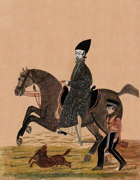 An Afghan Sirdar [officer] and a British soldier, c. 1841 (w  /  c)