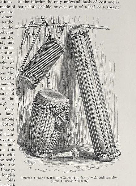 African drums, from The History of Mankind, Vol. III, by Prof