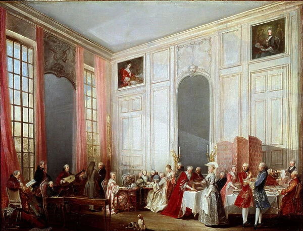 Afternoon tea at the Temple (oil on canvas, 1766)