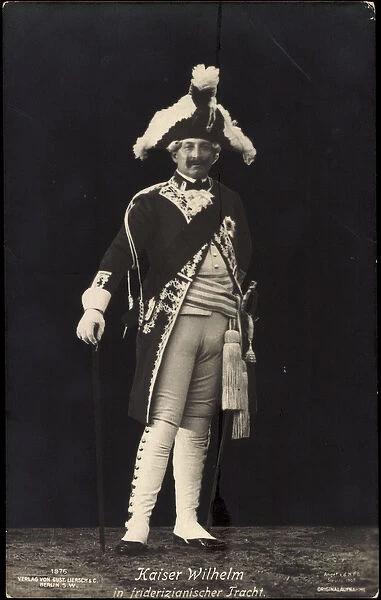 Ak Kaiser Wilhelm II of Prussia in Friderician costume, Liersch 1976 (b  /  w photo)