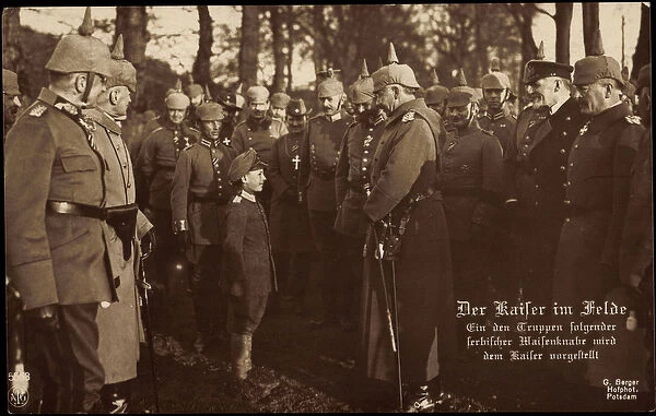 Ak Kaiser Wilhelm II of Prussia im Felde, NPG 5563, boy in uniform (b  /  w photo)