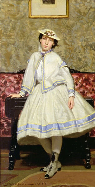 Alaide dressed in white, 1866 (oil on canvas)