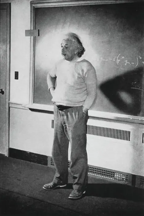 Framed Print : Albert Einstein in his study at Institute of Advanced Study, Princeton, USA, 1940 (b / w photo)