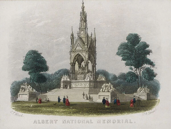 Albert Memorial, Kensington Gardens, London (coloured engraving)