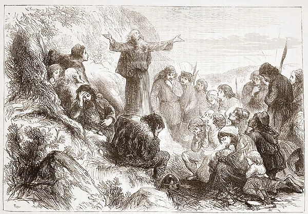 Albigensian worshippers on the banks of the Rhone, illustration from
