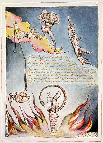 'Albions Angel Stood Beside', plate 5 from America, a Prophecy