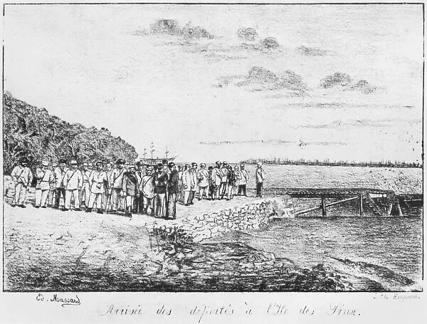 Album of the Isle of Pines, Arrival of the deportees, 1877 (litho)