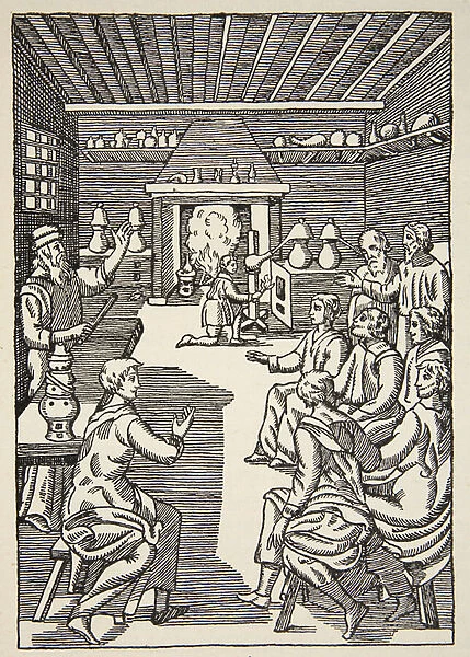 An Alchemy lesson in the 14th century, copy by Boris Mestchersky (d