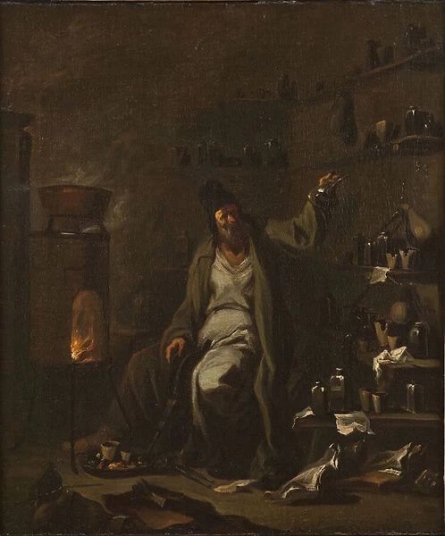 Un alchimiste - An Alchemist, by Magnasco, Alessandro, dit Il Lissandrino (1667-1749)