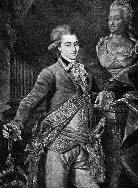 Alexander Dmitrievich Lanskoy (1758-1784) russian military, lover of Catherine II of Russia, engraving