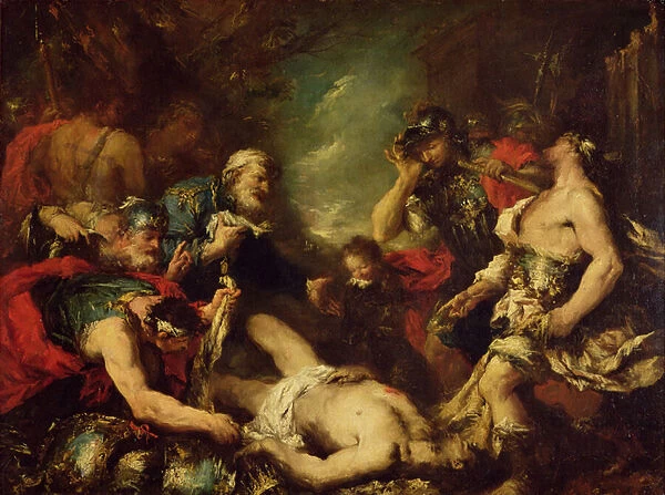 Alexander the Great before the Corpse of Darius III, 330 BC, 18th century (oil on canvas)