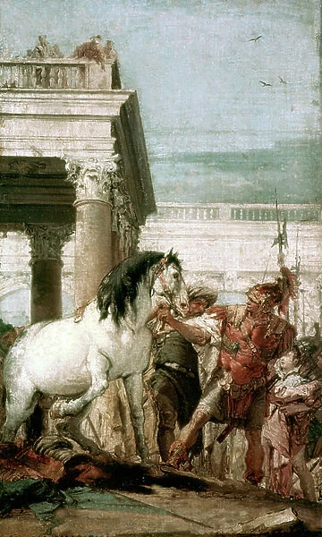 Alexander the Great and his horse Bucephala, 18th century (painting)