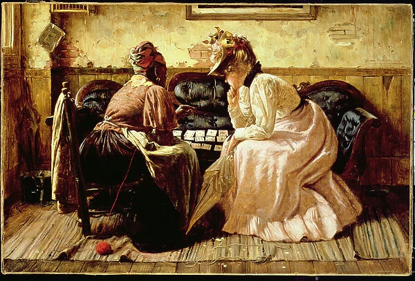 Its All in the Cards, 1898 (oil on canvas)