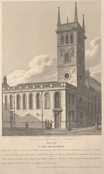 All Hallows Bread Street, 1814 (engraving)
