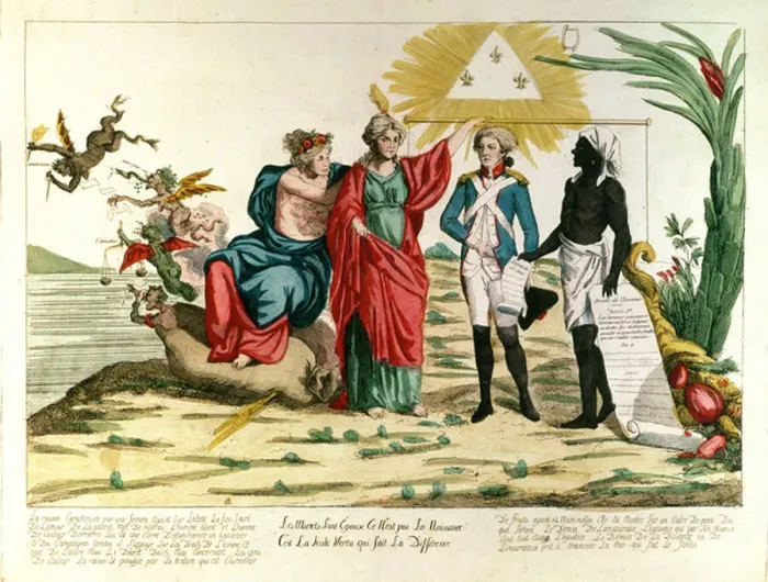 Framed Print : All Mortals are Equal, it is not Birth but Virtue that Makes the Difference, 1793 (coloured engraving) Framed Print : All Mortals are Equal, it is not Birth but Virtue that Makes the Difference, 1793 (coloured engraving)