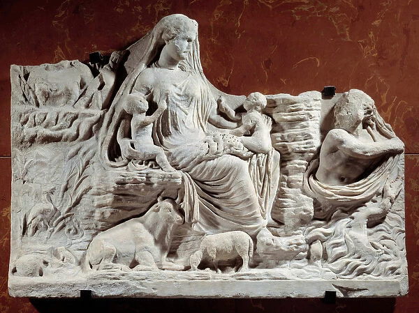 Allegoric relief personification of Mother Earth. Sculpture found in carthage