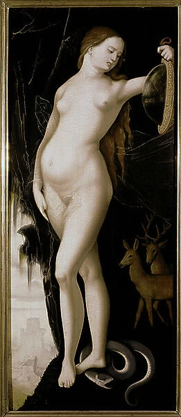 Allegorical Figure (Allegory of Prudence), 1529 (Oil on panel)