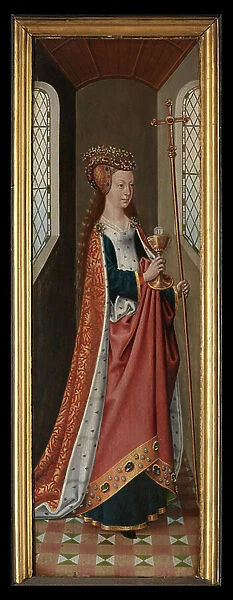 Allegorical figure of the Church, from the Legend of St. Ursula, 1482 (oil on panel)