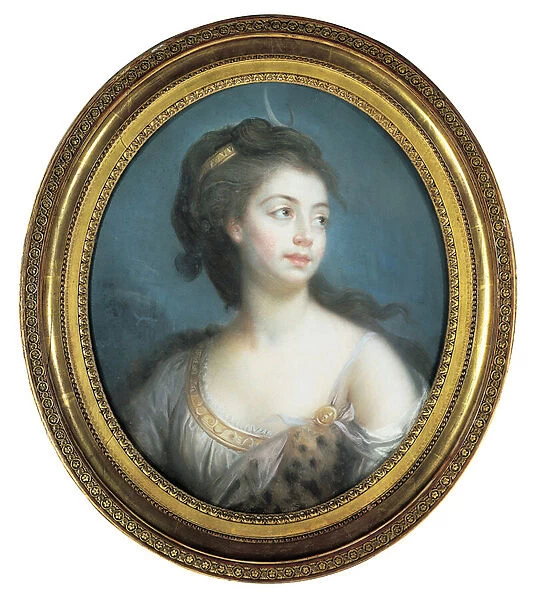 Allegorical portrait of a lady as Diana, 1777 (pastel on paper)