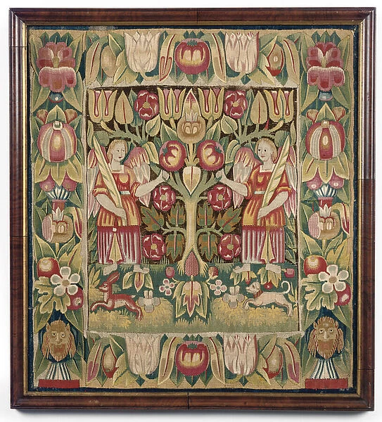Allegorical tapestry cushion cover, North Germany, probably Hamburg, c. 1600-50 (textile)