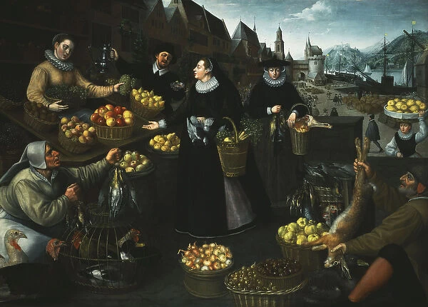 An Allegory of Autumn: A Fruit and Vegetable Stall above the Weinmarkt in Frankfurt