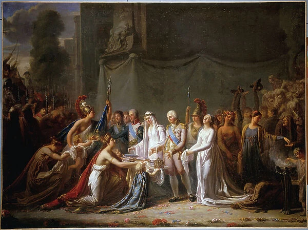 Allegory of Louis XVIII's entry into Paris on 3 May 1814 (oil on canvas)