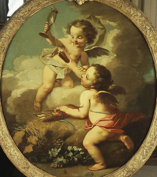 An Allegory of Love - Putti disporting in a Landscape, (oil on canvas)