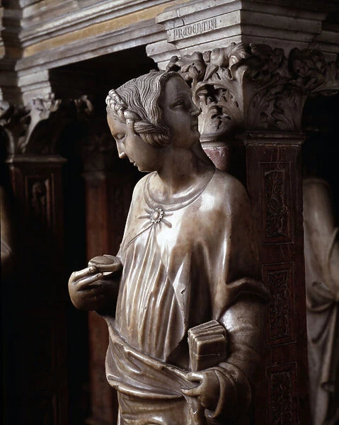 Allegory of Prudence, marble sculpture, 1336-1339