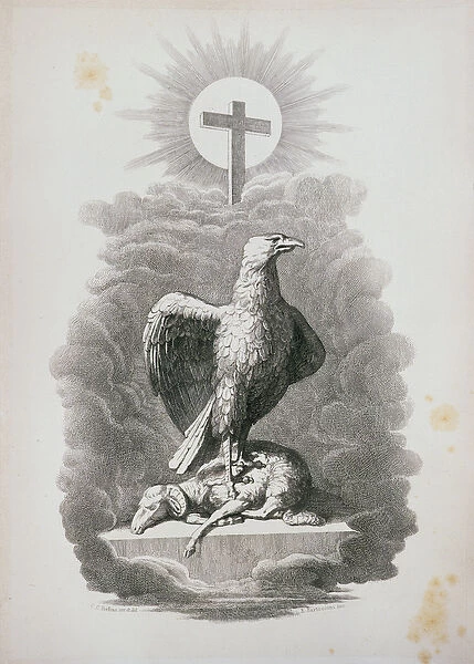 An Allegory of Rome, engraved by B. Barloccini, 1849 (engraving)