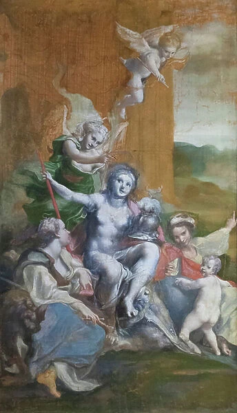 Allegory of virtue, (oil on canvas)