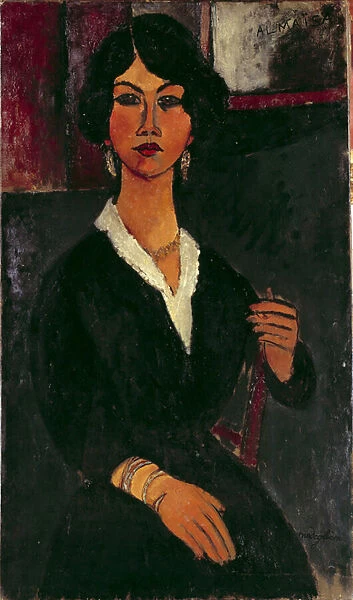 Almaisa l Algerian Painting by Amedeo Modigliani (1884-1920), 20th century