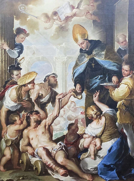 The alms of St Thomas of Villanova, 1658 circa, Luca Giordano (oil on canvas)