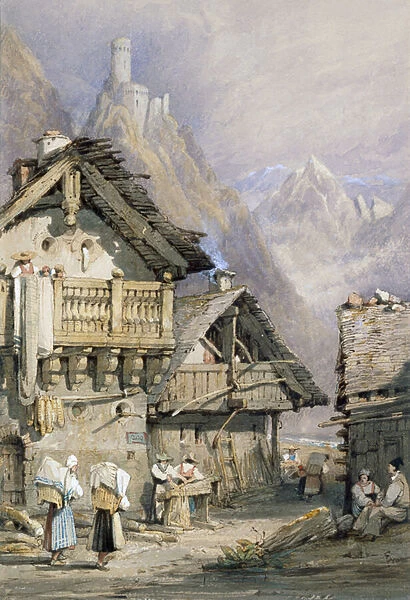 An Alpine Village (w  /  c on paper)