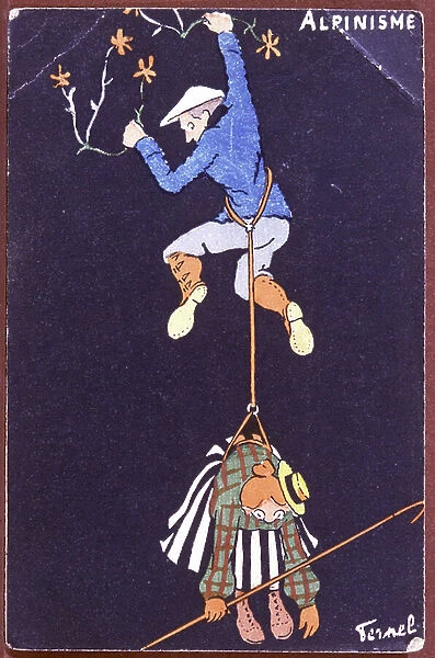 alpinism, early 20th century (illustration)