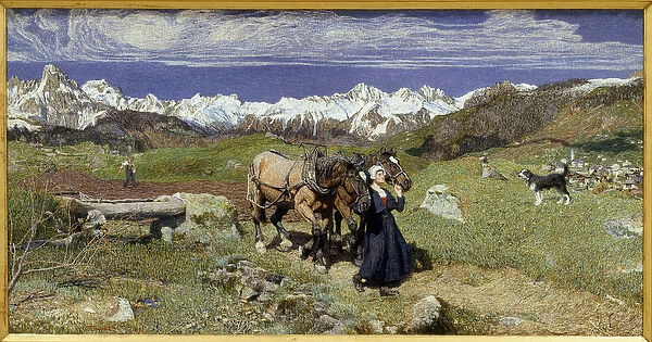 The Alps mountains in spring (1879, Oil on canvas)