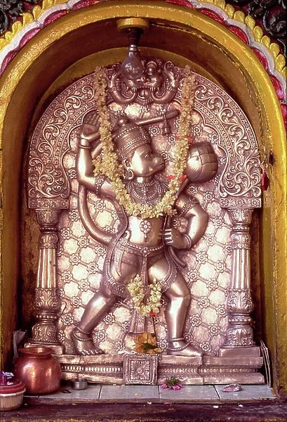 Altarpiece with Hanuman, the Monkey God, from the Sri Chamundeshwari Temple (silver)