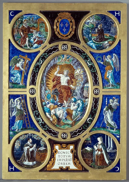 Altarpiece of the Holy Chapel: the Resurrection. Painted enamel by Leonard Limosin