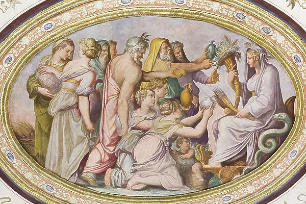 Detail of the Altoviti hall ceiling, 16th century (fresco)