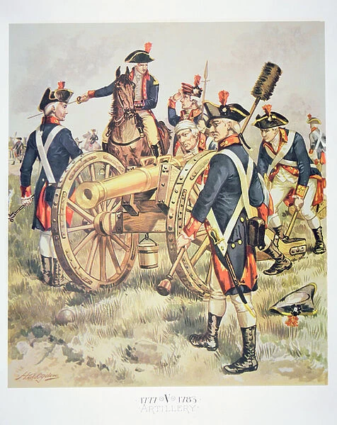 American Continental Army: Artillery Uniforms of 1777-83 (w  /  c on paper)