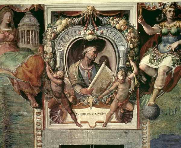 Amerigo Vespucci (1452-1512) from the Sala del Mappamondo (Hall of the World Maps) (fresco)