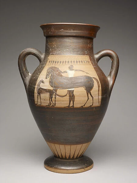 Amphora (storage jar), about 530-520 B. C. (terracotta, black-figure technique)