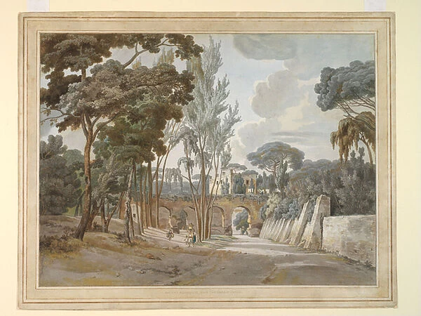 Ancient Aquaducts Near the Capodichino, Naples, 1780-1782 (w  /  c on paper)