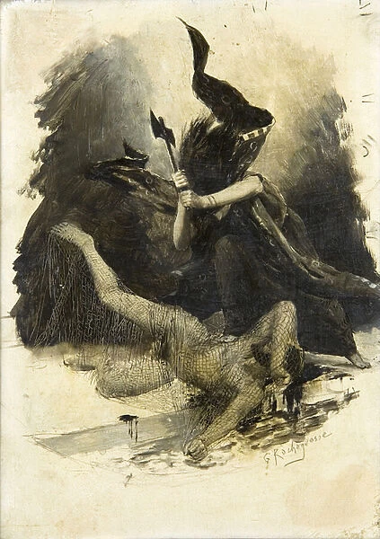 Ancient battle scene, c. 1880 (oil on canvas)