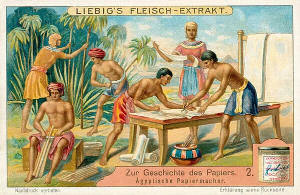 Ancient Egyptian papermakers (chromolitho)