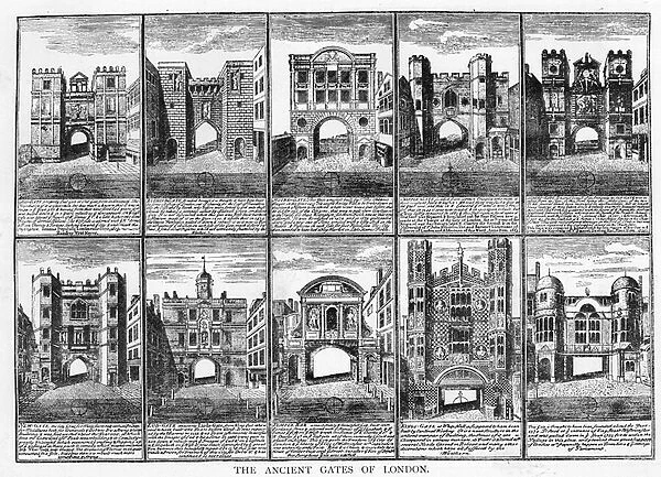 The Twelve Ancient Gates of the City of London (litho)