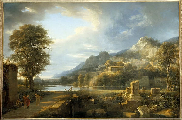 The ancient town of Agrigento in Sicily Painting by Pierre de Valenciennes (1750-1819