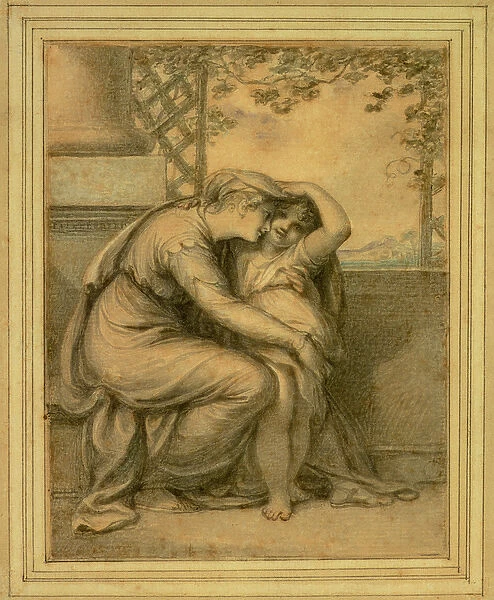 Andromache and Astyanax, 1789 (w  /  c over pencil on paper)
